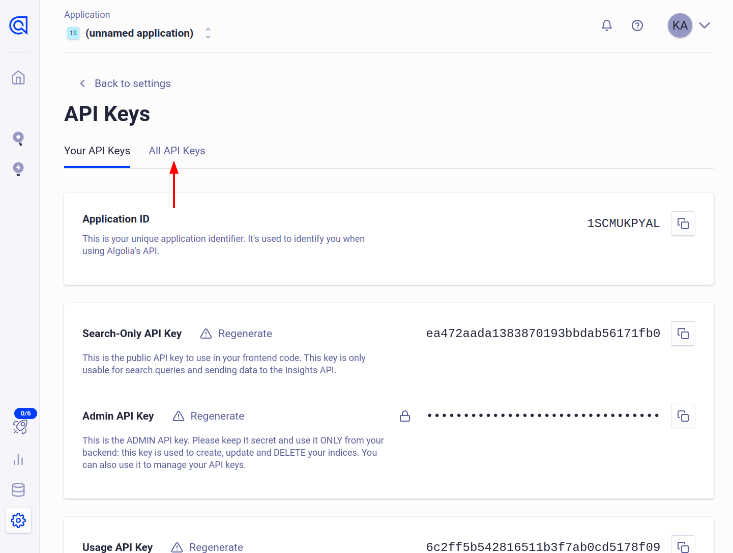 All API Keys